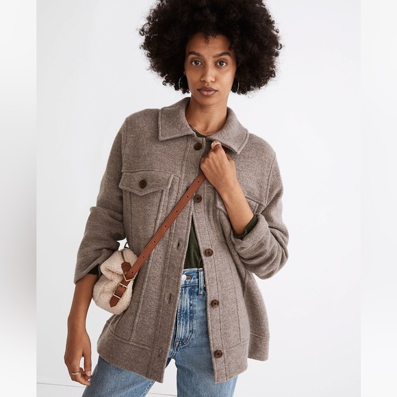 Madewell Boiled Wool Bridgman Sweater-Jacket - Picture 2 of 12